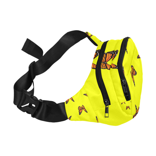 butterfly-frabic-design-yellow bag Fanny Pack/Small (Model 1677)