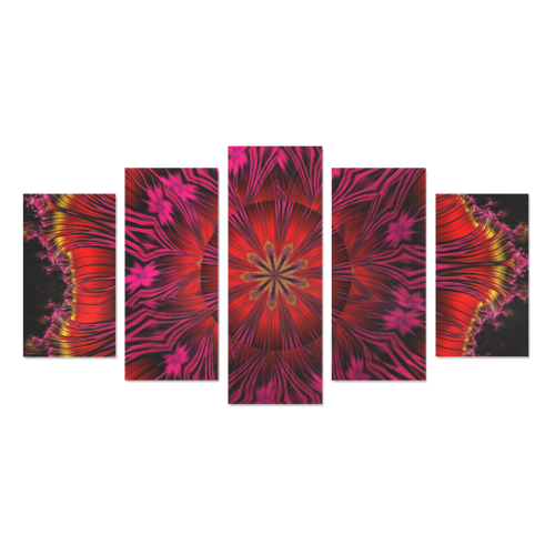 Sunset Solar Flares Fractal Abstract Canvas Print Sets A (No Frame)