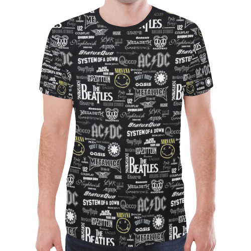 Band Logo Pattern New All Over Print T-shirt for Men (Model T45) | ID: