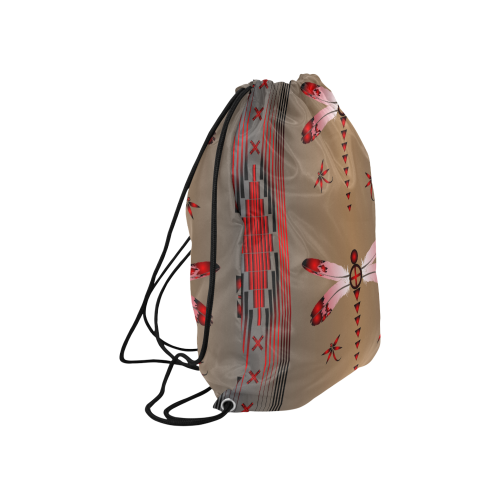 Dragonfly Red Large Drawstring Bag Model 1604 (Twin Sides)  16.5"(W) * 19.3"(H)