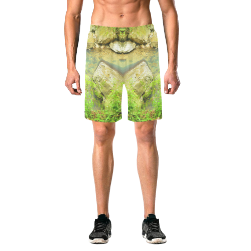 YS_0023 - Pond View Men's All Over Print Elastic Beach Shorts (Model L20)