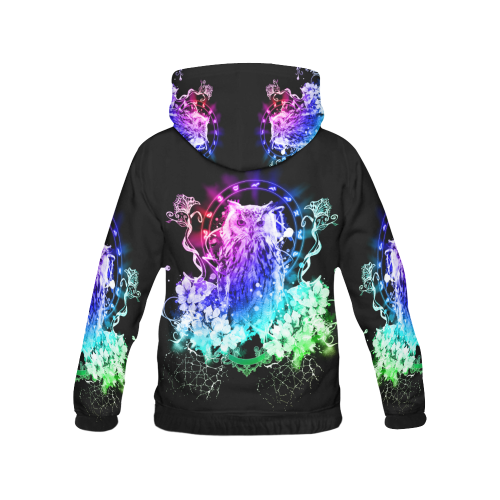 Colorful owl All Over Print Hoodie for Men/Large Size (USA Size) (Model H13)
