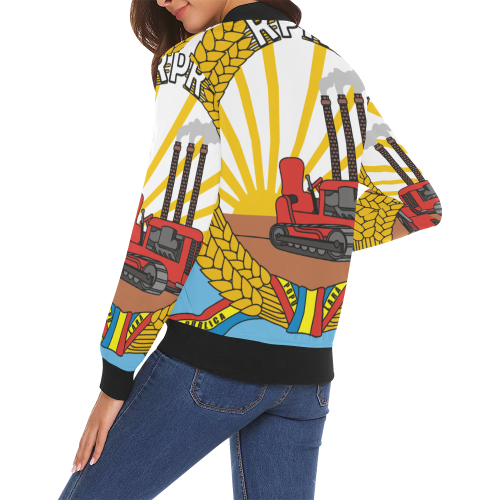 Coat of arms of the Popular Republic of Romania (1 All Over Print Bomber Jacket for Women (Model H19)