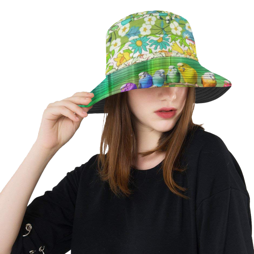 Summer Budgies 2 All Over Print Bucket Hat