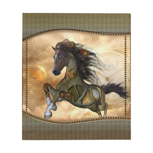 Aweseome steampunk horse, golden Quilt 60"x70"