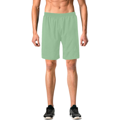 color dark sea green Men's All Over Print Elastic Beach Shorts (Model L20)