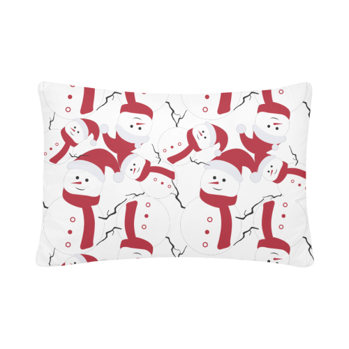 Snowman CHRISTMAS Pattern WHITE Custom Pillow Case 20"x 30" (One Side) (Set of 2)