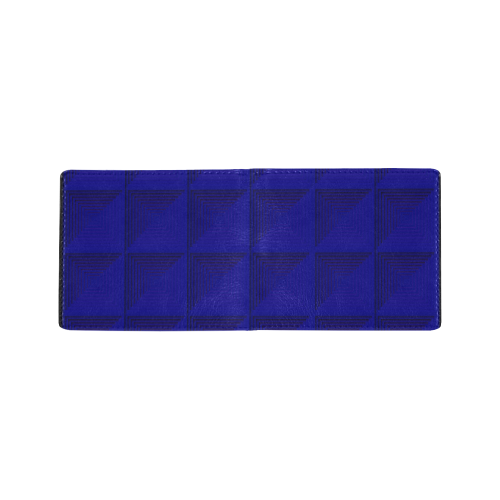 Royal blue multicolored multiple squares Mini Bifold Wallet (Model 1674)