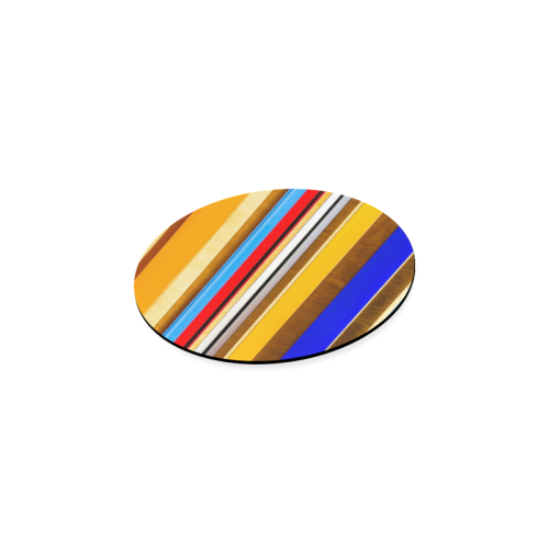 Colorful abstract pattern stripe art Round Coaster