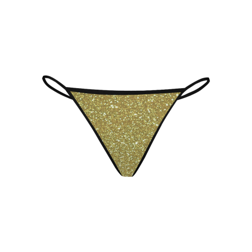 "gold glitter" Women's All Over Print G-String Panties (Model L35)