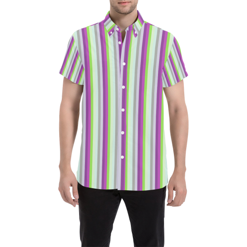Fun Stripes 4 Men's All Over Print Short Sleeve Shirt (Model T53)