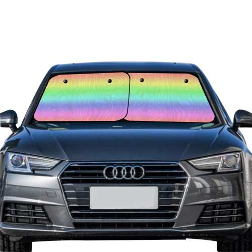 Groovy Pastel Rainbow Car Sun Shade 28"x28"x2pcs