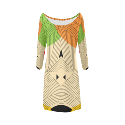 Aztec Ancient Tribal Bateau A-Line Skirt (D21)