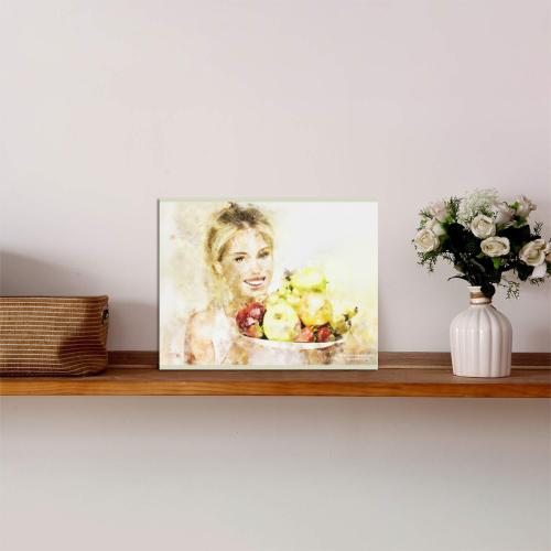 Girl with fruits Photo Panel for Tabletop Display 8"x6"