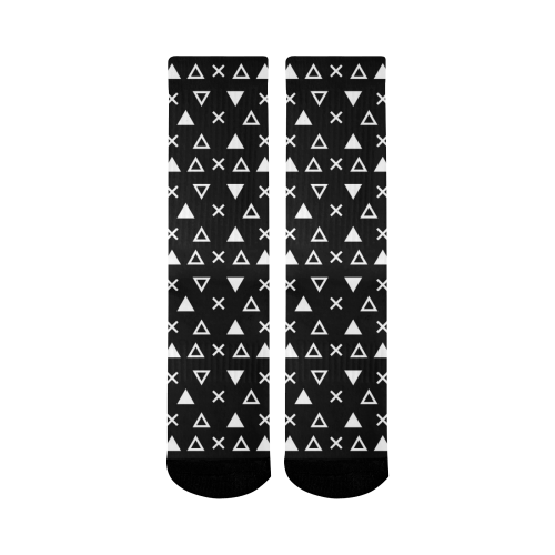 Geo Line Triangle Mid-Calf Socks (Black Sole)