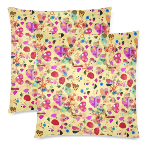 Little Love Pattern by K.Merske Custom Zippered Pillow Cases 18"x 18" (Twin Sides) (Set of 2)