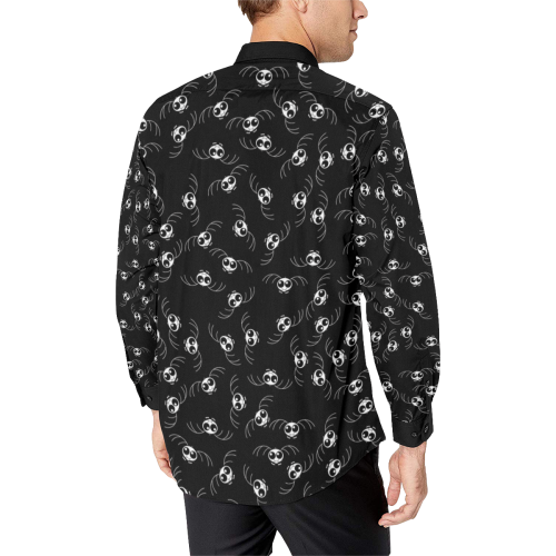 Halloween Skeleton Bats Men's All Over Print Casual Dress Shirt (Model T61)