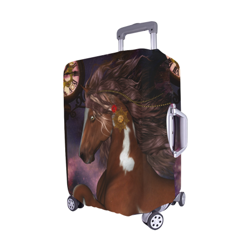Awesome steampunk horse with clocks gears Luggage Cover/Medium 22"-25"