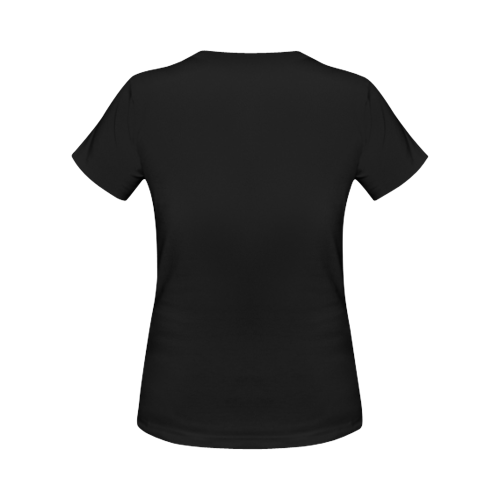 Logo Text(W) Black Women's T-Shirt in USA Size (Front Printing Only)