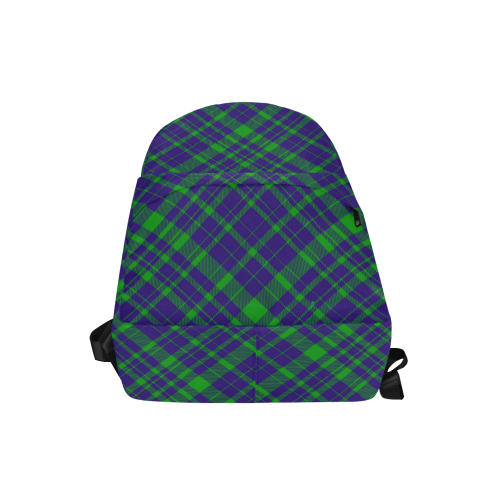 Diagonal Green & Purple Plaid Modern Style Unisex Classic Backpack (Model 1673)