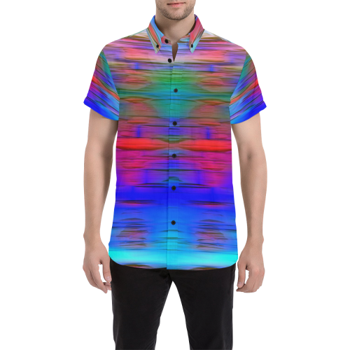 noisy gradient 1 by JamColors Men's All Over Print Short Sleeve Shirt/Large Size (Model T53)
