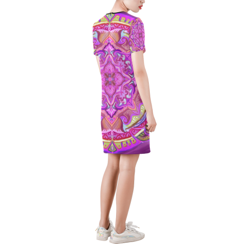 amarige 15 Short-Sleeve Round Neck A-Line Dress (Model D47)