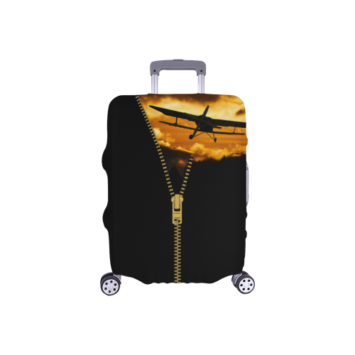 ZIPPER Old Biplane in the Sky Luggage Cover/Small 18"-21"