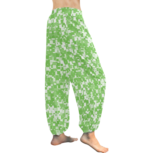 Green Flash Pixels Women's All Over Print Harem Pants (Model L18)