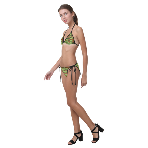 Green and Brown Spheres Custom Bikini Swimsuit (Model S01)