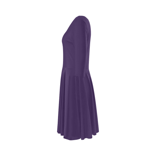 color Russian violet Elbow Sleeve Ice Skater Dress (D20)