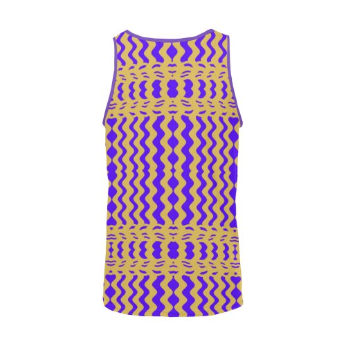 Purple Yellow Modern  Waves Lines Men's All Over Print Tank Top (Model T57)