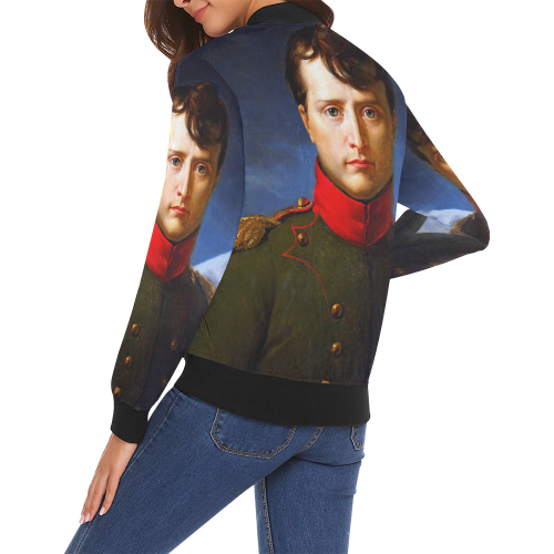 Napoleon Bonaparte All Over Print Bomber Jacket for Women (Model H19)
