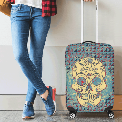 Trendy Skull 5171B by JamColors Luggage Cover/Small 18"-21"