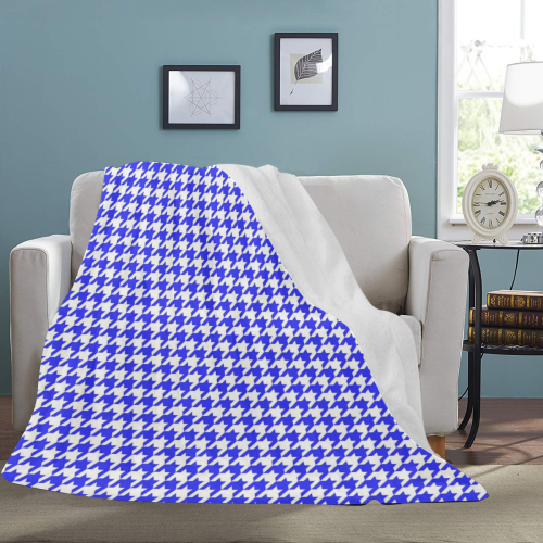 Friendly Houndstooth Pattern,blue by FeelGood Ultra-Soft Micro Fleece Blanket 70''x80''