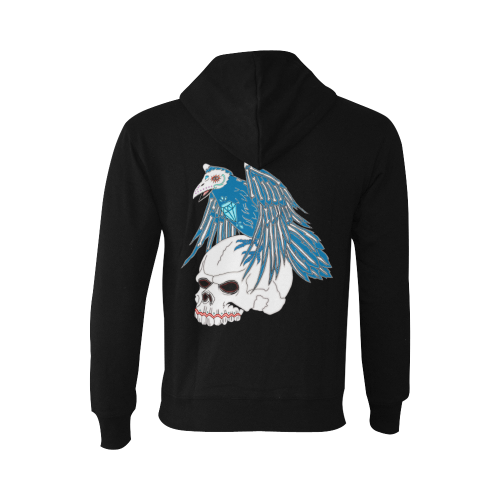 Raven Sugar Skull Black Oceanus Hoodie Sweatshirt (NEW) (Model H03)