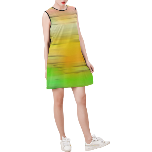 noisy gradient 2 by JamColors Sleeveless Round Neck Shift Dress (Model D51)