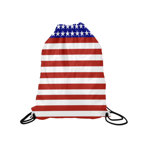 USA Patriotic Stars & Stripes Medium Drawstring Bag Model 1604 (Twin Sides) 13.8"(W) * 18.1"(H)
