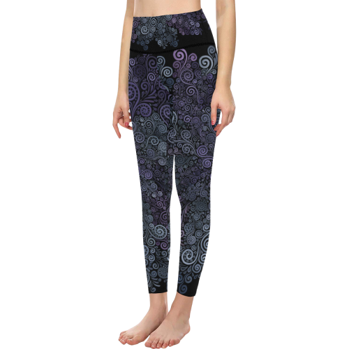 3d Psychedelic Ultra Violet Powder Pastel Women's All Over Print High-Waisted Leggings (Model L36)