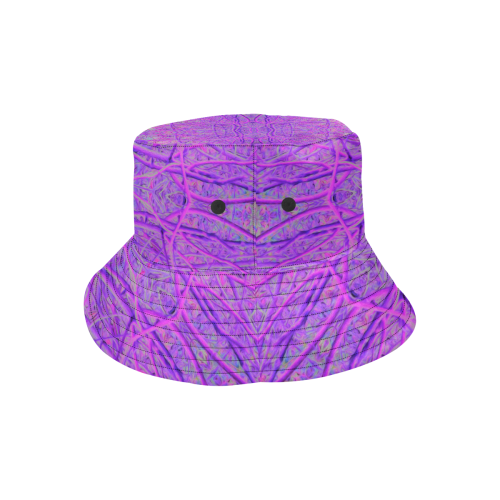 Hot Pink and Purple Abstract Branch Pattern All Over Print Bucket Hat
