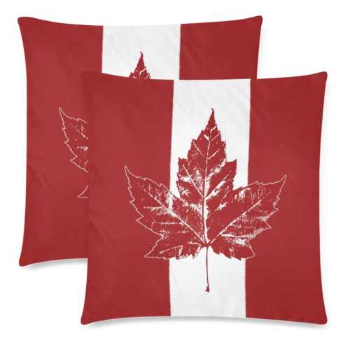 Cool Canada Flag Pillow Cases Custom Zippered Pillow Cases 18"x 18" (Twin Sides) (Set of 2)