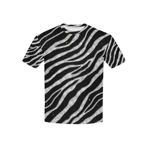 Ripped SpaceTime Stripes - White Kids' All Over Print T-shirt (USA Size) (Model T40)