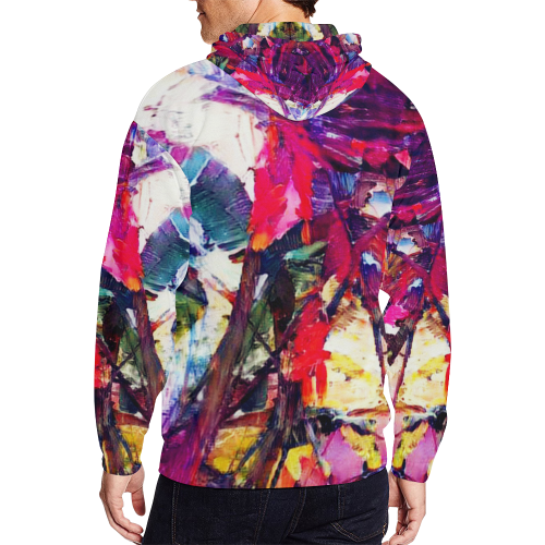 lobster claw heliconia 76b2 All Over Print Full Zip Hoodie for Men/Large Size (Model H14)
