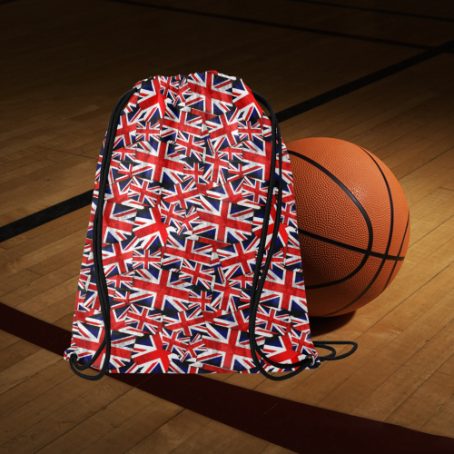 Union Jack British UK Flag Large Drawstring Bag Model 1604 (Twin Sides)  16.5"(W) * 19.3"(H)