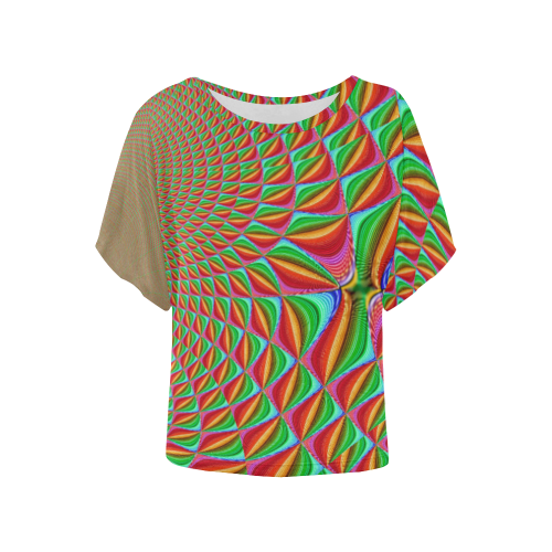 fractal trace cjulia Women's Batwing-Sleeved Blouse T shirt (Model T44)