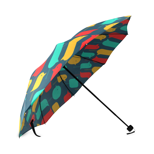 cute flat birds Foldable Umbrella (Model U01)