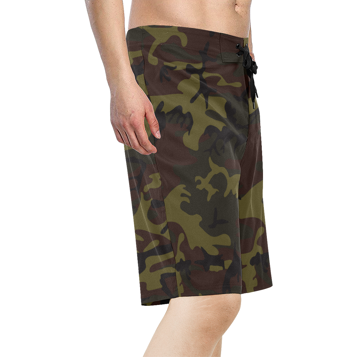 Camo Green Brown Men's All Over Print Board Shorts (Model L16) ID