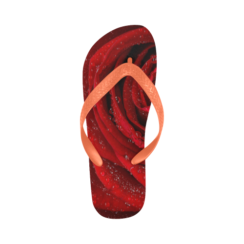Red rosa Flip Flops for Men/Women (Model 040)