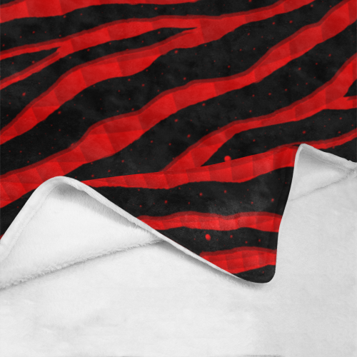 Ripped SpaceTime Stripes - Red Ultra-Soft Micro Fleece Blanket 60"x80"