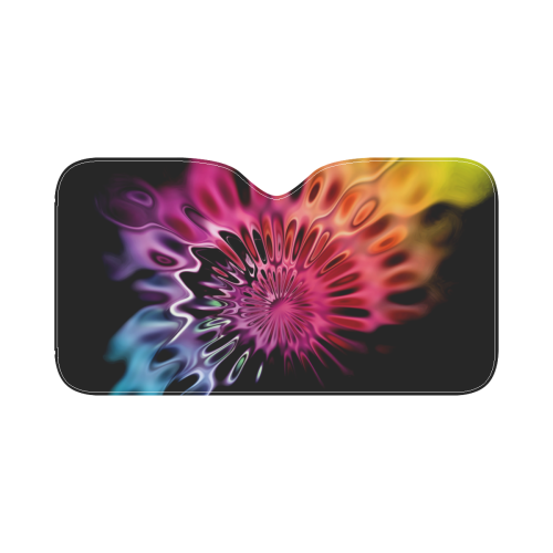 Magic Flower Flames Fractal - Psychedelic Colors Car Sun Shade 55"x30"