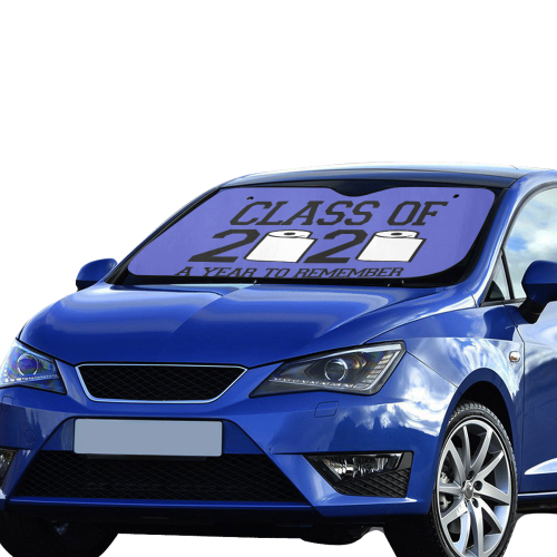 Covid - Humor - Class of 2020 - blue Car Sun Shade 55"x30"
